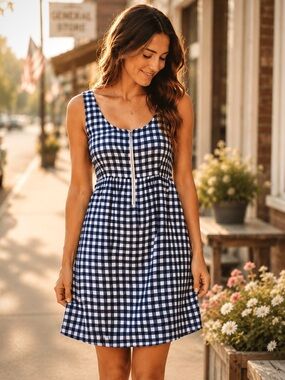 Stetson Gingham Sundress M Country Concert Coastal Cowgirl Dress